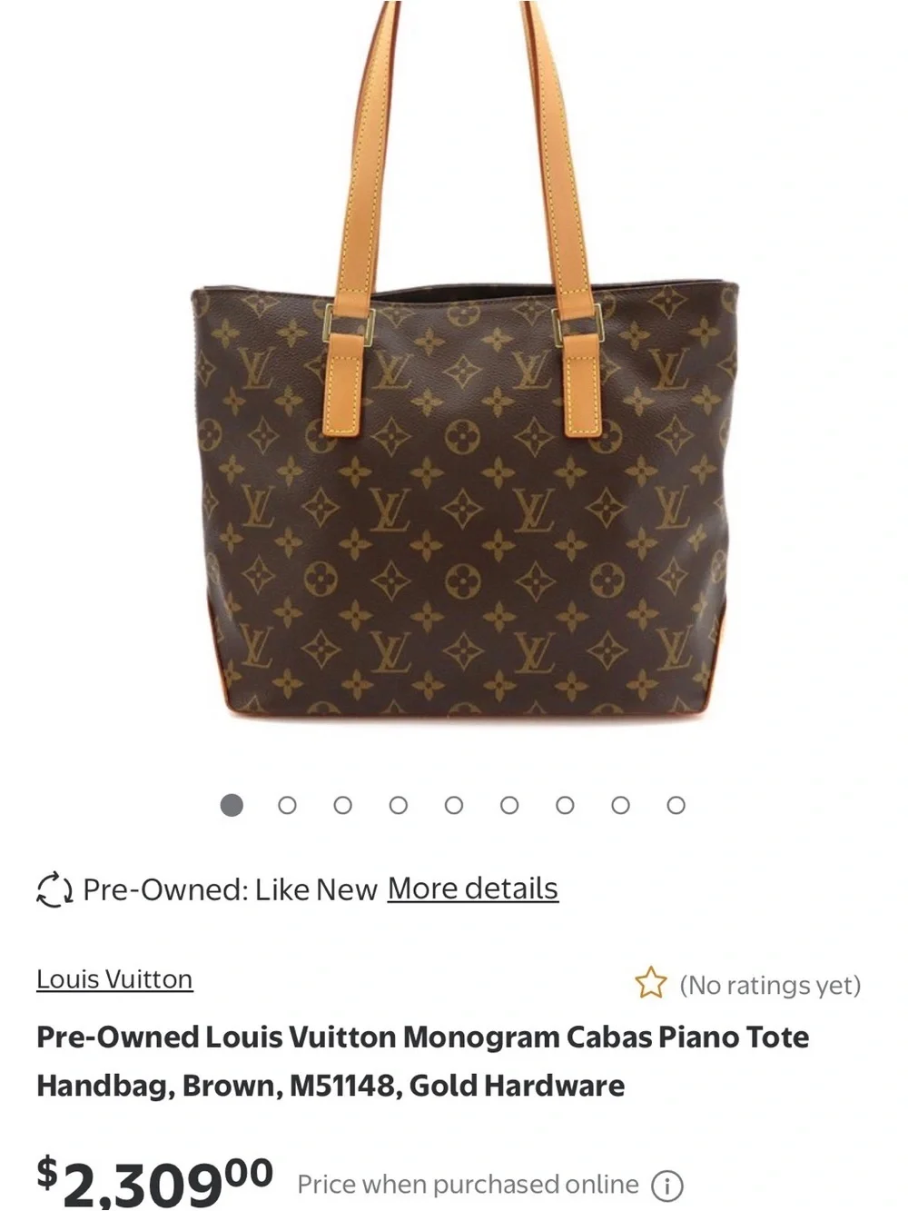 Authentic Vintage Louis Vuitton Monogram Cabas Piano Tote Handbag